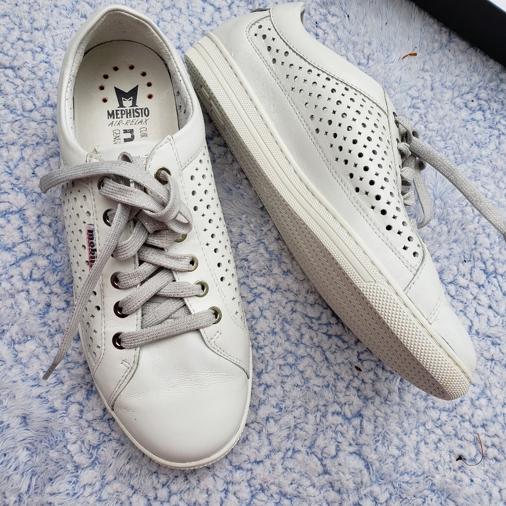 MEPHISTO genuine leather casual sneakers white
